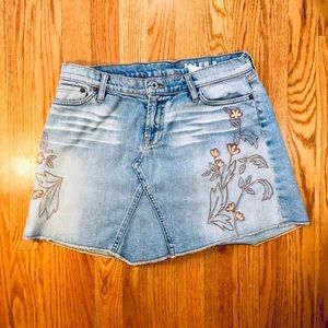 Vintage Distressed Allen B Schwartz Denim Skirt